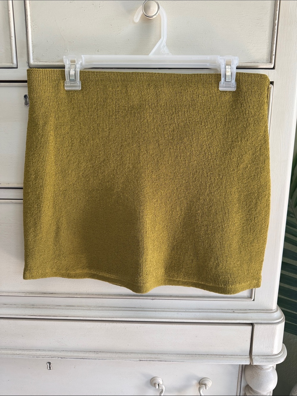 Zara Olive Knit Mini Skirt size L